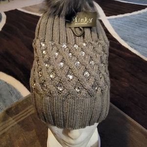 New Rhinestone knit beanie stocking cap one size fits most